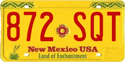 NM license plate 872SQT