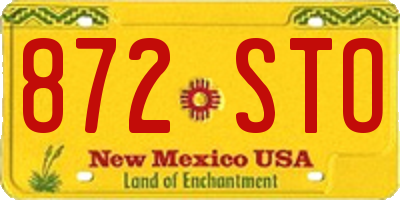 NM license plate 872STO
