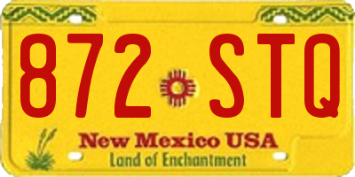 NM license plate 872STQ