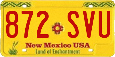 NM license plate 872SVU