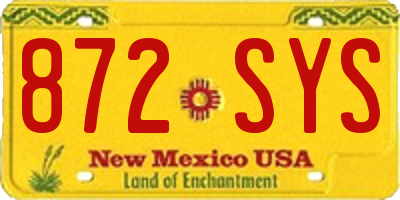 NM license plate 872SYS