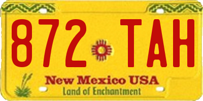 NM license plate 872TAH