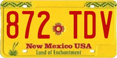 NM license plate 872TDV