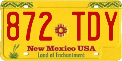 NM license plate 872TDY