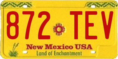 NM license plate 872TEV
