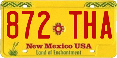 NM license plate 872THA