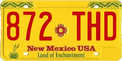 NM license plate 872THD