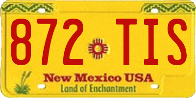 NM license plate 872TIS