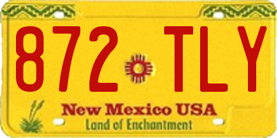 NM license plate 872TLY
