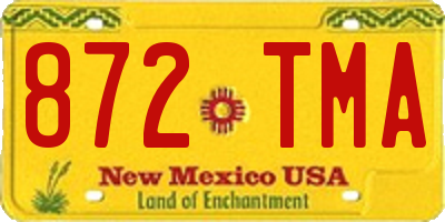 NM license plate 872TMA
