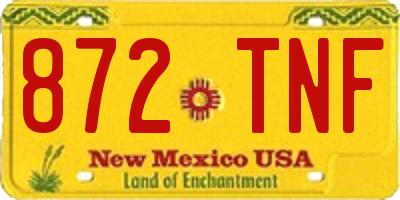 NM license plate 872TNF