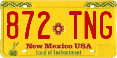 NM license plate 872TNG