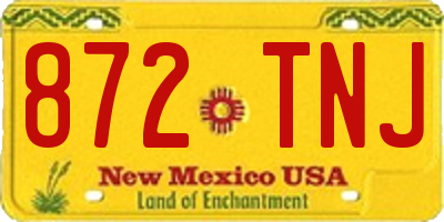 NM license plate 872TNJ