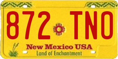 NM license plate 872TNO