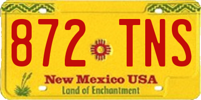 NM license plate 872TNS