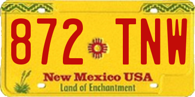 NM license plate 872TNW