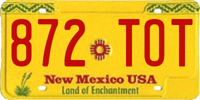 NM license plate 872TOT