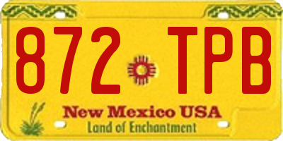 NM license plate 872TPB