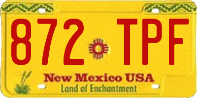 NM license plate 872TPF