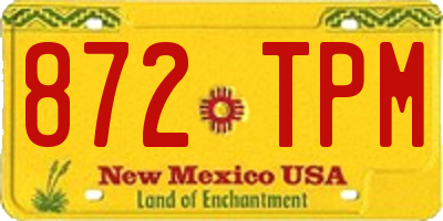 NM license plate 872TPM