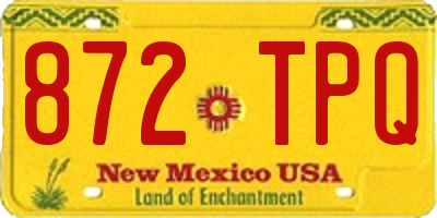 NM license plate 872TPQ