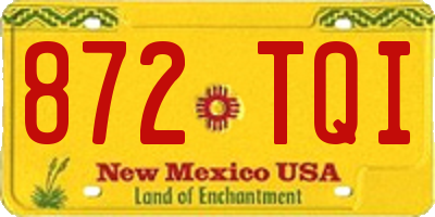 NM license plate 872TQI