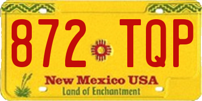 NM license plate 872TQP