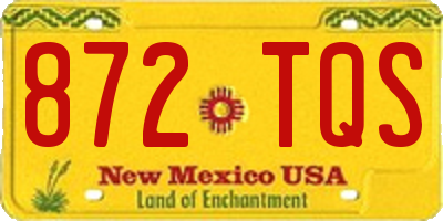 NM license plate 872TQS