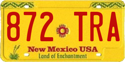 NM license plate 872TRA