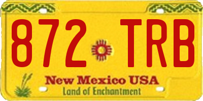 NM license plate 872TRB