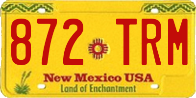 NM license plate 872TRM