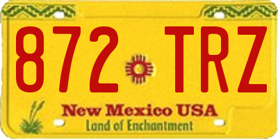 NM license plate 872TRZ