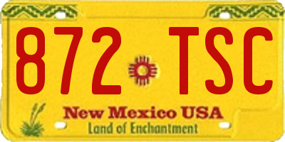 NM license plate 872TSC