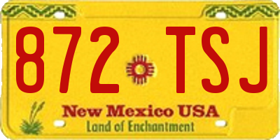 NM license plate 872TSJ