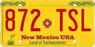 NM license plate 872TSL