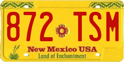 NM license plate 872TSM