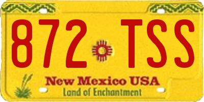 NM license plate 872TSS