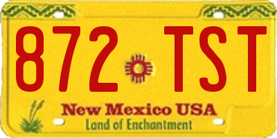 NM license plate 872TST