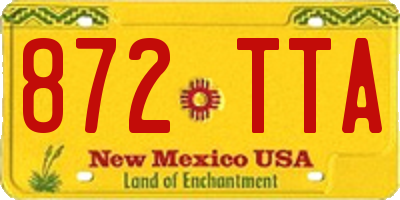 NM license plate 872TTA