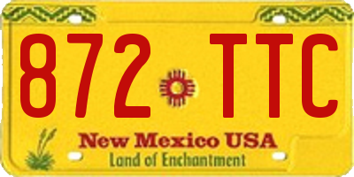 NM license plate 872TTC