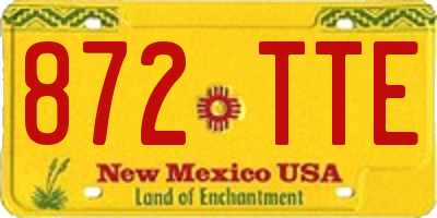 NM license plate 872TTE