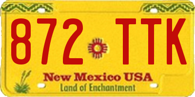 NM license plate 872TTK