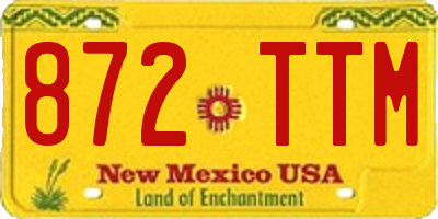 NM license plate 872TTM