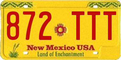 NM license plate 872TTT