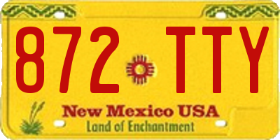 NM license plate 872TTY