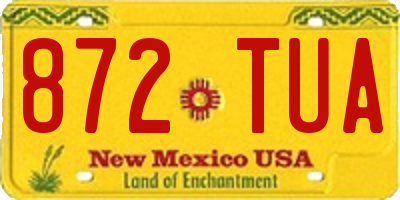 NM license plate 872TUA