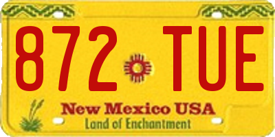 NM license plate 872TUE