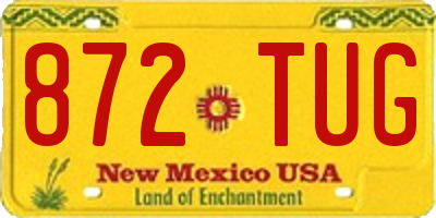 NM license plate 872TUG