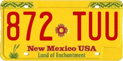 NM license plate 872TUU