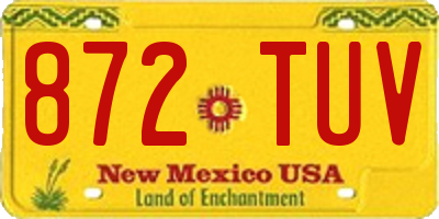 NM license plate 872TUV